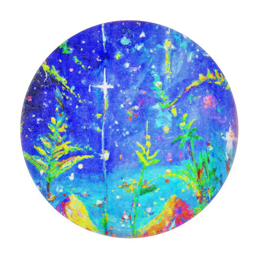 "Starlit Oerwoud" Cute Painting. Bestel nu Snijplank (Voorkant)
