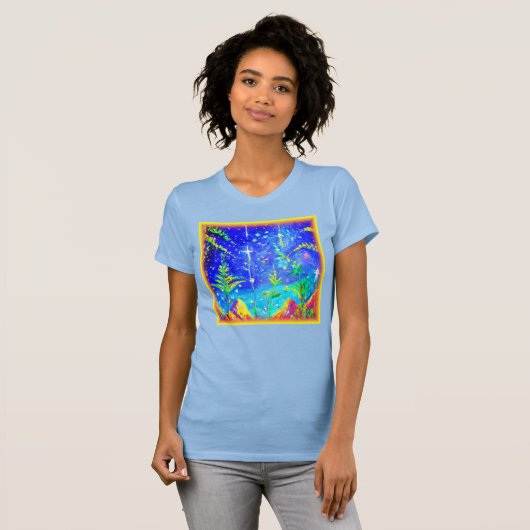 "Starlit Oerwoud" Cute Painting. Bestel nu T-shirt (Voorkant volledig)
