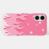 Starlit Pink Flames – Esthetische Y2K Case-Mate iPhone Case (Achterkant (horizontaal))