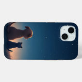 Starlit Puppy & Kitten iPhone 15 Hoesje (Achterkant (horizontaal))