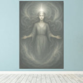 Starlit Revelation Goddess – Celestial Awakening L Canvas Afdruk (Insitu (Houten vloer))