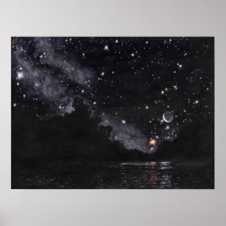 Starlit River in afwachting van Schorpioen: 24x18  Poster