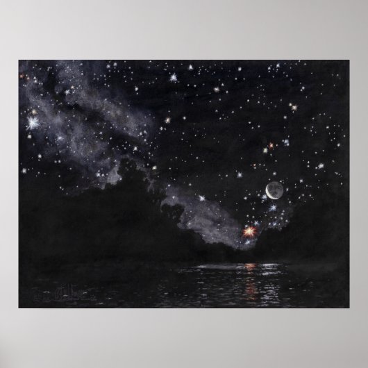 Starlit River in afwachting van Schorpioen: 24x18  Poster (Voorkant)