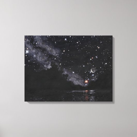 Starlit River in afwachting van Schorpioen: Canvas Afdruk (Voorkant)