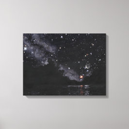 Starlit River in afwachting van Schorpioen: Canvas Afdruk