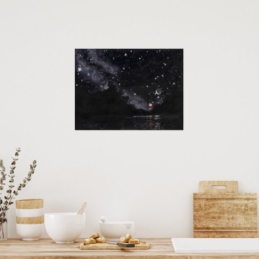 Starlit River Waiting Scorpio: 24x18 Poster (Keuken)