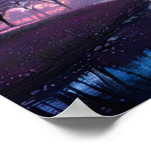 Starlit Sakura Park Poster (Hoek)