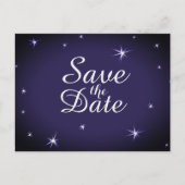 Starlit sparen de Datum Witte Stars op Blauw Aankondigingskaart (Voorkant)