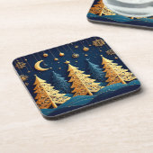 Starlit Tree Dream – Golden Whimsy Bier Onderzetter (Linkerzijde)