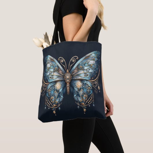 Starlit Wings Celestial Moth – Lunar Magic Art Tote Bag (Dichtbij)