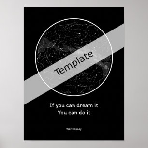 StarMap360 - 30x40cm gepersonaliseerde sky map Pos Poster