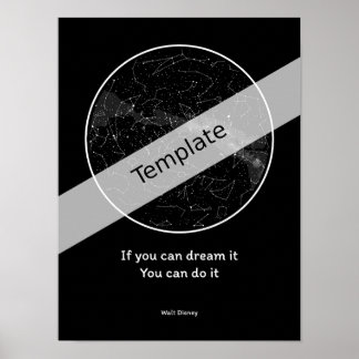 StarMap360 - 30x40cm gepersonaliseerde sky map Pos Poster