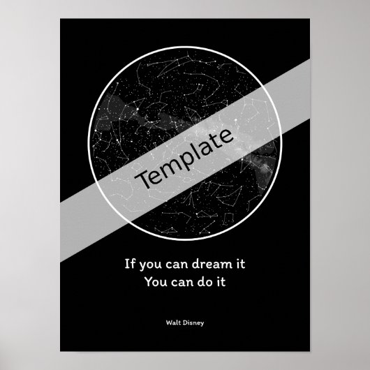 StarMap360 - 30x40cm gepersonaliseerde sky map Pos Poster (Voorkant)