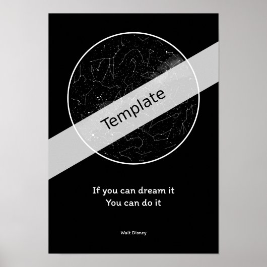 StarMap360 - A3 gepersonaliseerde sky map Poster (Voorkant)