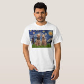 Starnacht - Airedale Terriers (twee) T-shirt (Voorkant volledig)