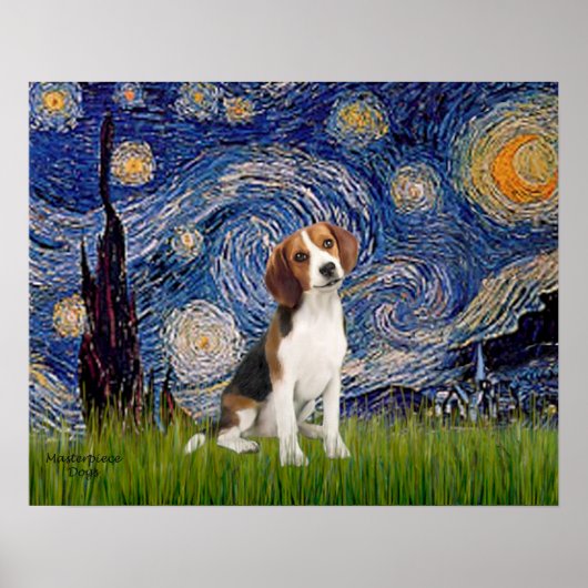Starnacht - Beagle #1 Poster (Voorkant)