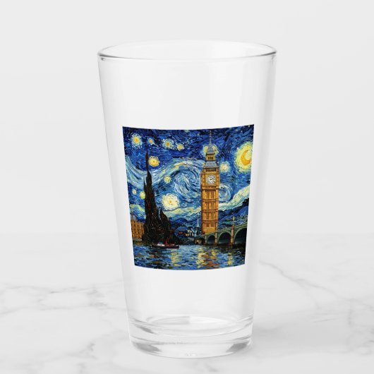 Starnacht Big Ben Londen Engeland Glas (Voorkant)