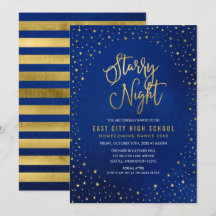 Starnacht Blau Aquarel Nep Goud Scool Dans