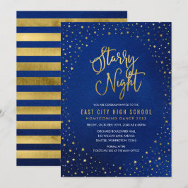 Starnacht Blau Aquarel Nep Goud Scool Dans Kaart