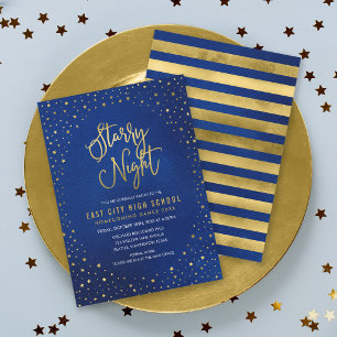 Starnacht Blau Aquarel Nep Goud Scool Dans Kaart