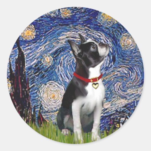 Starnacht - Boston T (2rc) Ronde Sticker (Voorkant)
