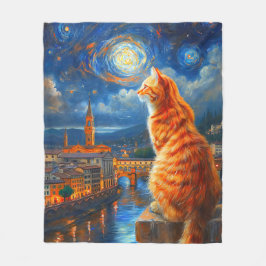 Starnacht boven Florence | Ginger Cat Art Fleece Deken