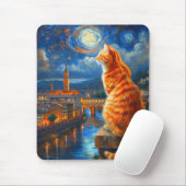 Starnacht boven Florence | Ginger Cat Art Muismat (Met muis)