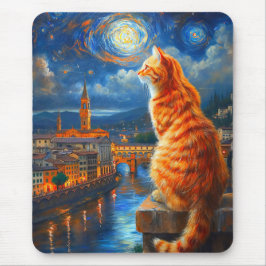 Starnacht boven Florence | Ginger Cat Art Muismat