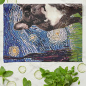 Starnacht - Brindle Franse Bulldog Theedoek (Gevouwen)