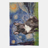 Starnacht - Brindle Franse Bulldog Theedoek (Verticaal)