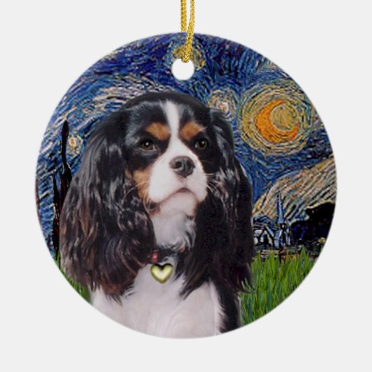 Starnacht - Cavalier (drie kleuren) Keramisch Ornament (Voorkant)