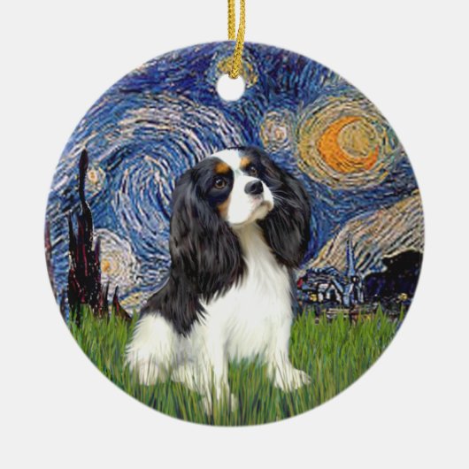 Starnacht - Cavalier (drie kleuren) Keramisch Ornament (Voorkant)