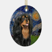 Starnacht - Cavalier (zwart / Tan) Keramisch Ornament (Rechts)