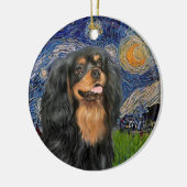 Starnacht - Cavalier (zwart / Tan) Keramisch Ornament (Links)
