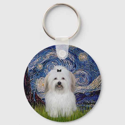 Starnacht - Coton de Tulear 2 Sleutelhanger (Voorkant)