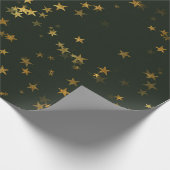 Starnacht Diep Groen Bos Gouden Confetti Cadeaupapier (Hoek)