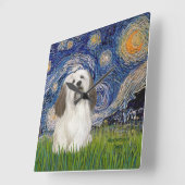 Starnacht - Havanese (#1) Vierkante Klok (Hoek)