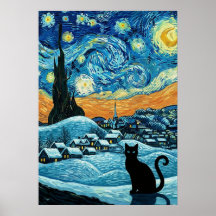Starnacht Kat Van Gogh Geïnspireerde Sterrenhemel