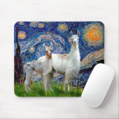 Starnacht met twee lama's muismat (Met muis)