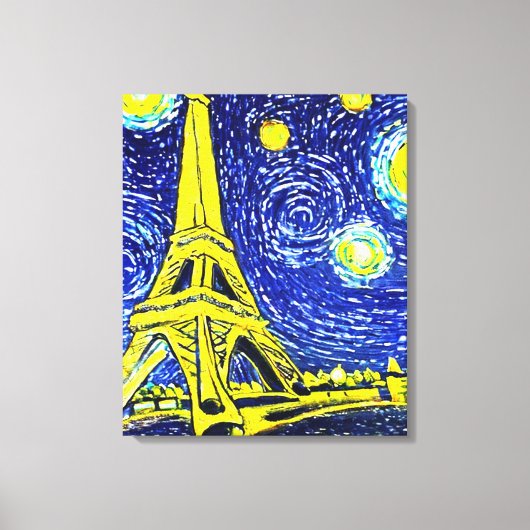 Starnacht Parijs Frankrijk Canvas Afdruk (Voorkant)