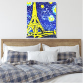 Starnacht Parijs Frankrijk Canvas Afdruk (Insitu (Slaapkamer))
