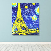 Starnacht Parijs Frankrijk Canvas Afdruk (Insitu (Houten vloer))