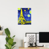 Starnacht Parijs Frankrijk Poster (Thuiskantoor)