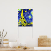 Starnacht Parijs Frankrijk Poster (Keuken)