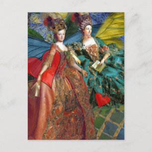 Starnacht Rococo Juffrouwen Vlindervleugels Kunst Briefkaart
