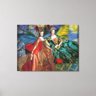 Starnacht Rococo Juffrouwen Vlindervleugels Kunst Canvas Afdruk