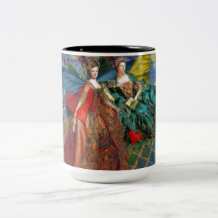Starnacht Rococo Juffrouwen Vlindervleugels Kunst Tweekleurige Koffiemok