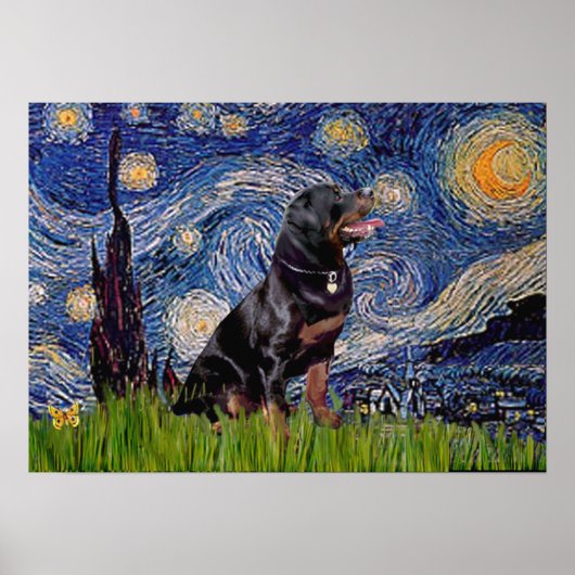 Starnacht - Rottweiler (#6) Poster (Voorkant)