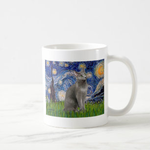 Starnacht - Russische Blauwe kat Koffiemok