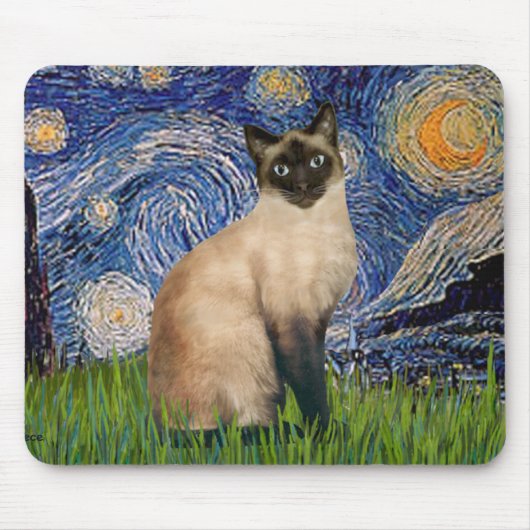 Starnacht - Seal Point Siamese kat Muismat (Voorkant)